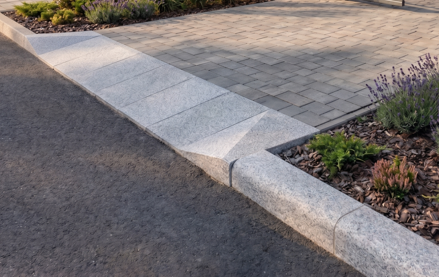 KERBSTONE GRANITE CAR ENTRY LEFT/RIGHT STONE